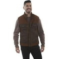 thumbnail image 1 of Two-Tone Vest in Lamb Suede - Brown, Small, 1 of 1
