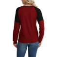 thumbnail image 1 of Two Tone Waffle Knit Crewneck Sweater Burgundy Small, 1 of 4