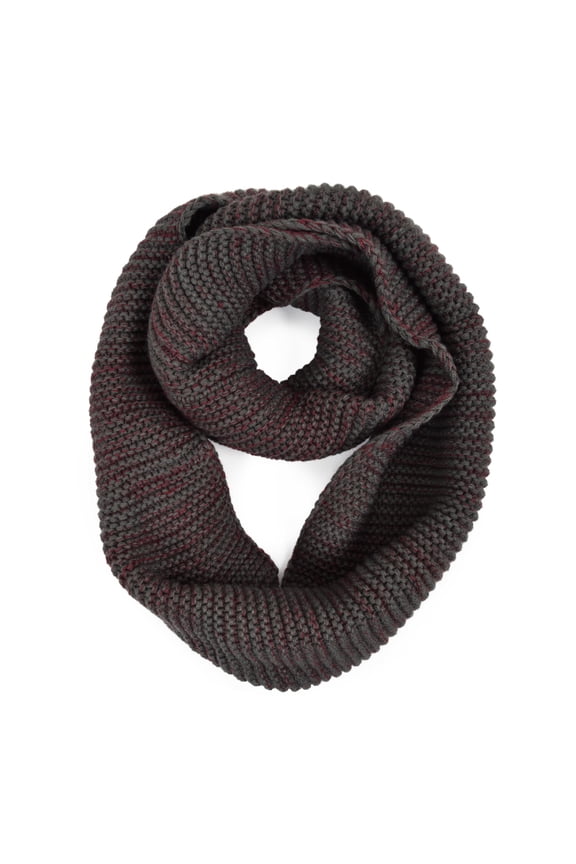 Two-Tone Winter Knit Warm Infinity Circle Scarf - Different Colors Available