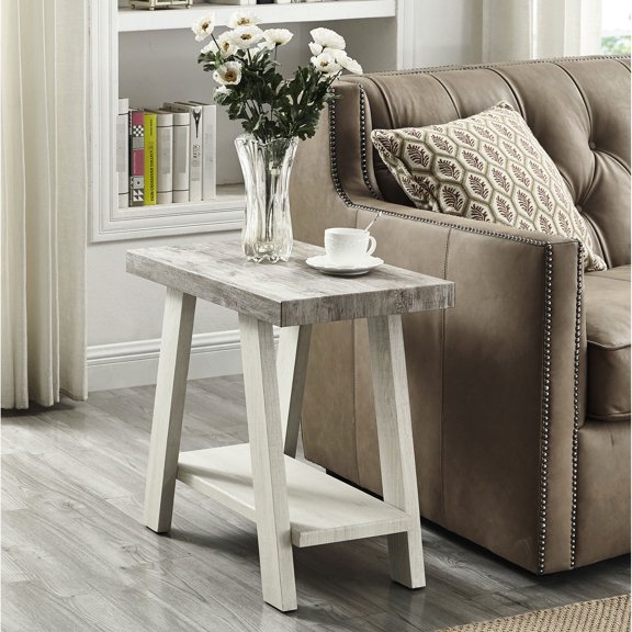 Two-Tone Wood Shelf Table / In Dining Room / Storage Under Table
