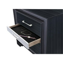 ACME Naima Square 3 Drawers Nightstand in Black