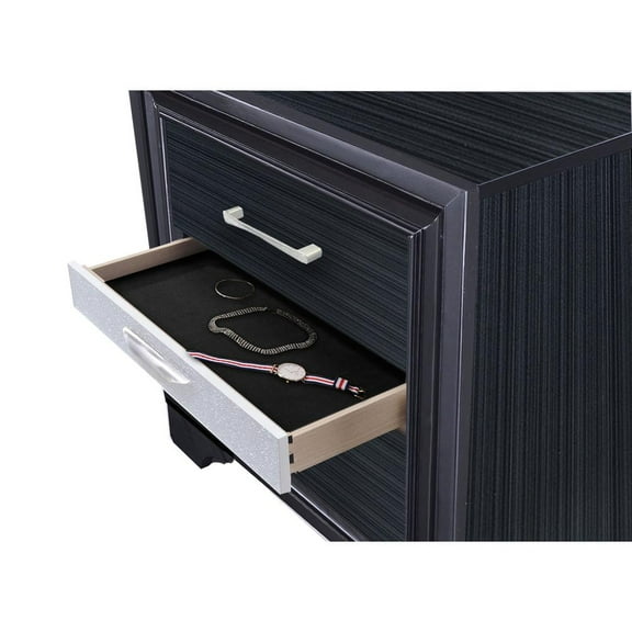 ACME Naima Square 3 Drawers Nightstand in Black