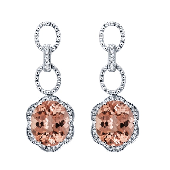 Two Tone with Morganite and White Topaz Dangle Earring