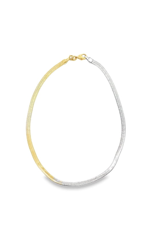 Two Toned 4mm Herringbone Snake Chain (H10)