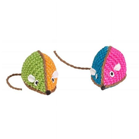 Two Toned Raffia Mouse Toy