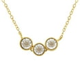 thumbnail image 1 of Two-Toned Sterling-Silver 1/4ct TDW Champagne Diamond 3 Stone Necklace (I2-I3, K-L), 1 of 4