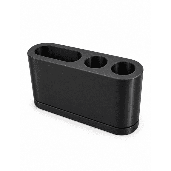 Two-Toothbrush and Toothpaste Holder with Removable Drip Tray, Black, 1 ...