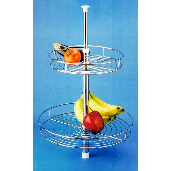 Two Tray Lazy Susan Polished Chrome Finish (No Tools Needed) 2 Tier