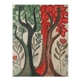 thumbnail image 1 of Two Trees Wildflower Forest Painting Folk Art Living Room Large Wall Art Poster Print Thick Paper 18X24 Inch, 1 of 5