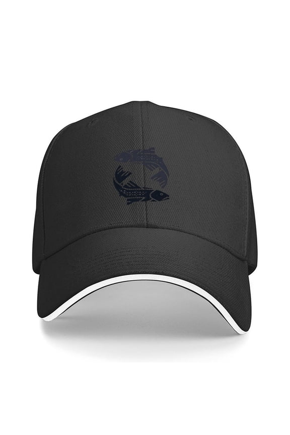 Two Trout Hat Print Baseball Cap Adjustable Strap for Running Workouts and Outdoor Activities All Seasons,Made In USA,Adult One Size Fits All