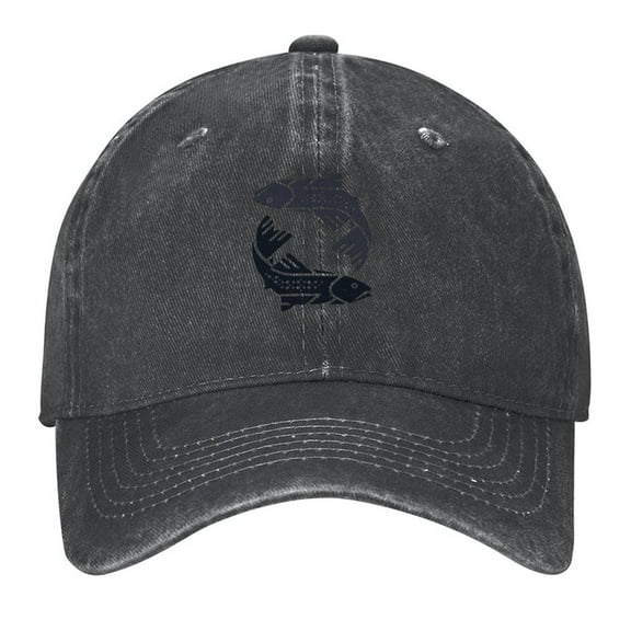 Two Trout Hat Print Vintage Wash Dad Hat Adjustable Curved Brim Baseball Cap,Made In USA,Casual Outdoor Sports Fishing Cap for Men and Women