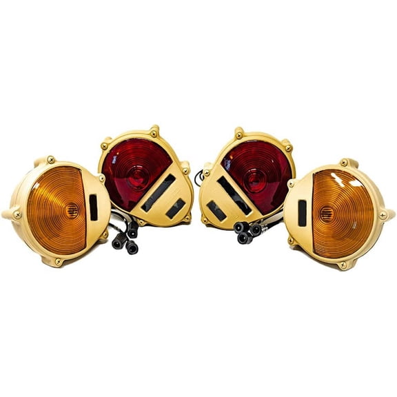 Two Turn Signals And Two Tail Lights, Tan Housing, fits Military Humvee, Universal Military 24v Lights