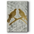thumbnail image 1 of Two Turtle Doves - Gold Leaf Holiday- Gallery Wrapped Canvas, 1 of 9