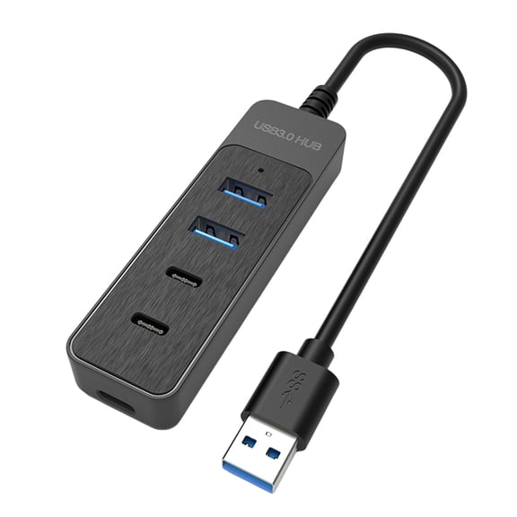 Two Type C and USB3.0 USB2.0 Port Hubs Expander 5Gbps Data Transfer for Simultaneous Peripherals Device Connection
