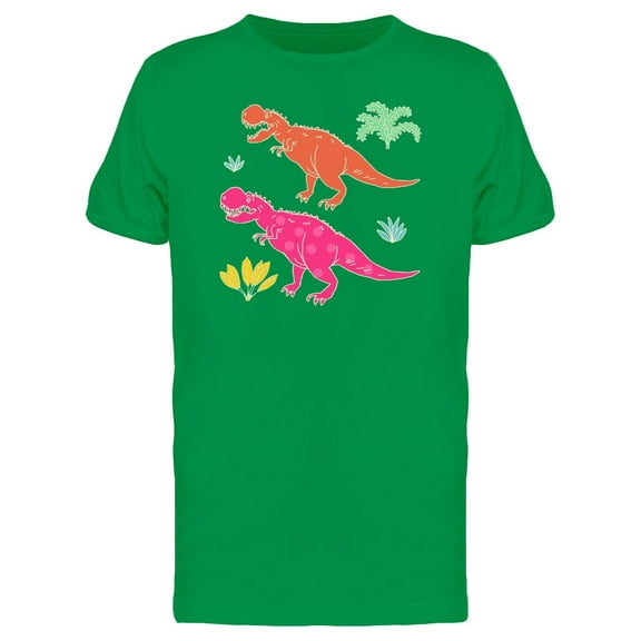 Two Tyrannosaurus Abstract Art Tee Men's -Image by Shutterstock
