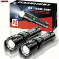 thumbnail image 1 of Two Ultra-Bright LED Flashlights, High-Lumen Tactical Flashlights with Three Modes, Zoomable, Portable Camping Flashlights for Outdoor Hiking And Home Emergencies, with Built-In Lithium Battery IP44, 1 of 12