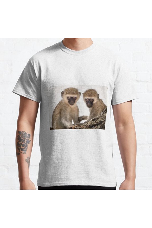 Two Vervet Monkeys Having A Conversation Classic T-shirt