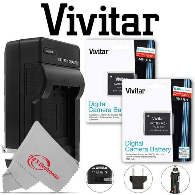 Two Vivitar VIV-CB-11LH Li-On Battery and Battery Charger for