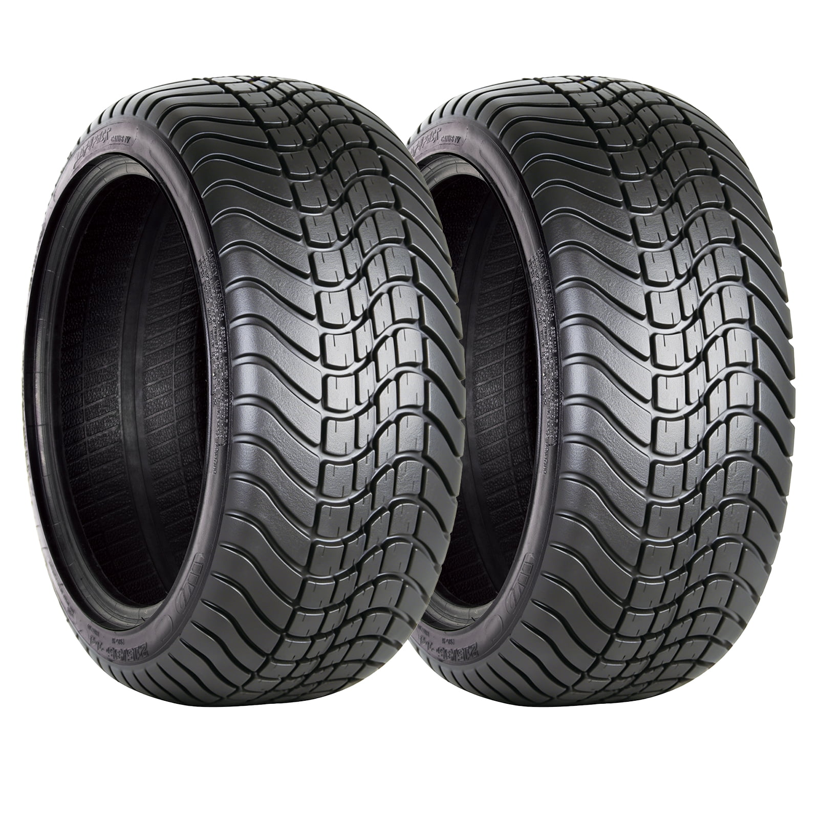 Two WOLF PACK 215/35-14 Golf Cart Tires Non-Directional Tubeless Tire Multi-Terrain Tire with Superior Traction and Mud-Resistant Self-Cleaning Tread Design for Long-Lasting Performance