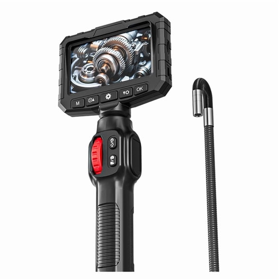 Two-Way Articulation Borescope 1080P 6MM HD Steerable Endoscope Camera with 4.3 INCH LCD Monitor for Wall Engine