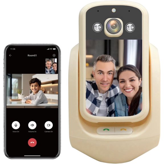 Two Way Calling Camera - Baby Monitor with Advanced Cry Detection, WiFi Connectivity, 2.8" Display, 360 PTZ Rotation, Motion Detection, Two-Way Audio/Video Home Surveillance for Babies, Nanny, Pets