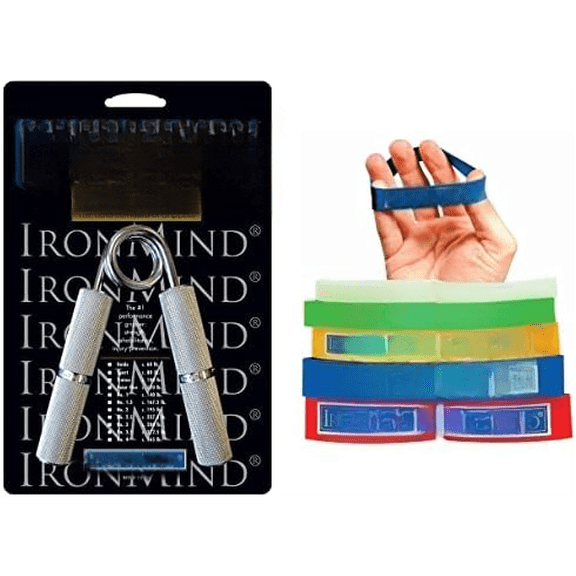 Two-Way Captains of Crush Grip Strengthener Set: CoC No. 4 Hand Gripper (c. 365 lb.) and Expand-Your-Hand Bands$$Sport & Recreation Other