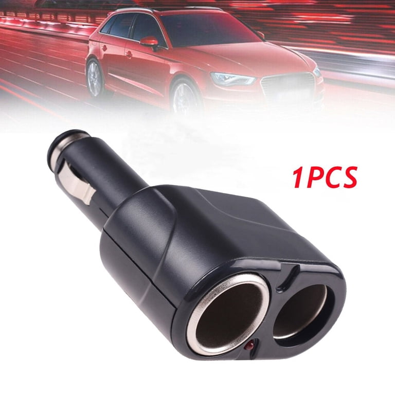 cigarette lighter double adaptor Two-way Car Cigar Lighter Socket Adapter Splitter Charger Dual Ports Plug, Black