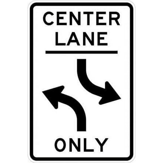 Two Way Left Turn Only Sign Regulatory Traffic Signs Metal Sign Tin Sign 8x12 Inch - Caution Safety Warning Security Signs Indoor & Outdoor Signs for Home, Office, Work