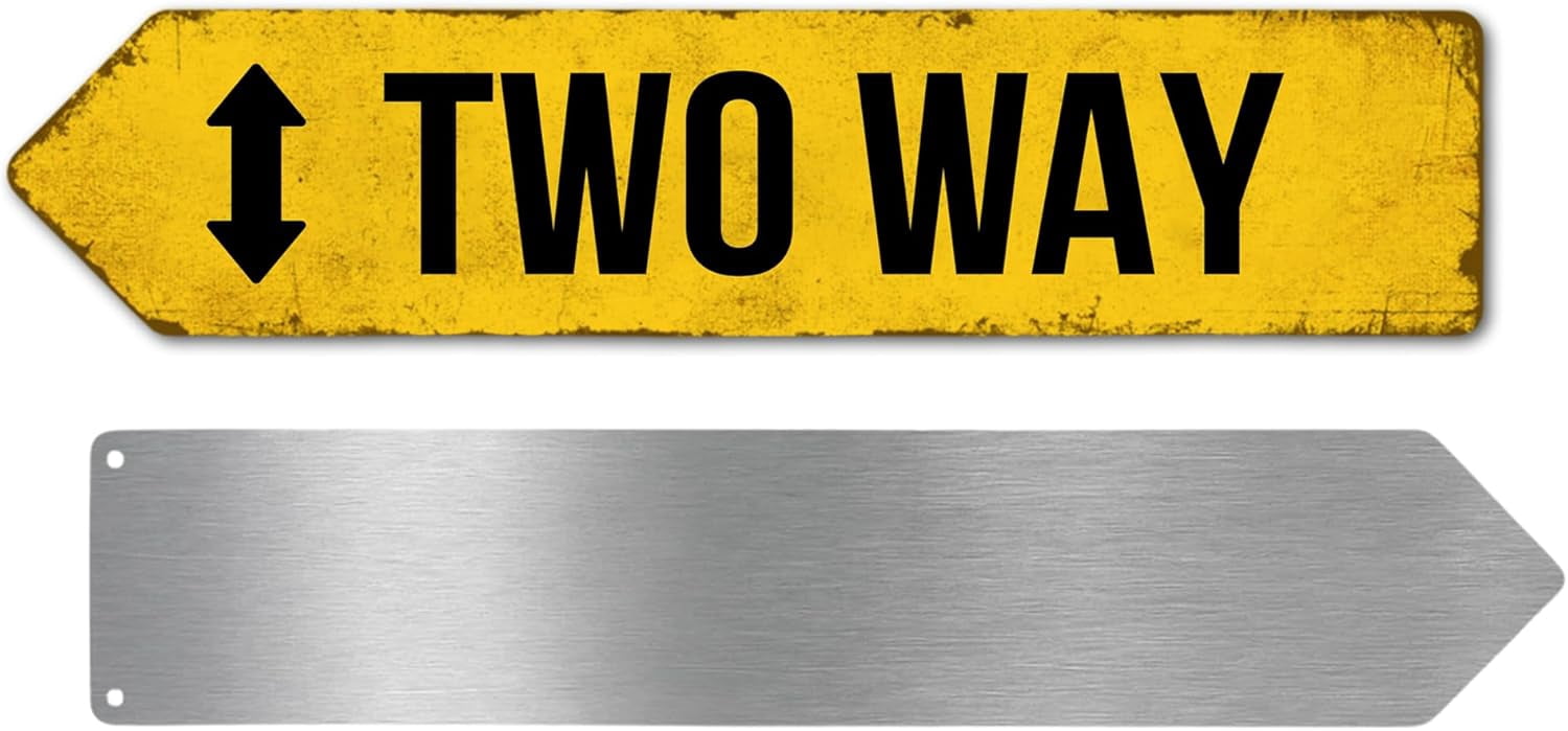 Two Way Metal Sign by DC | Arrow Metal Directional Signage for Indoor ...