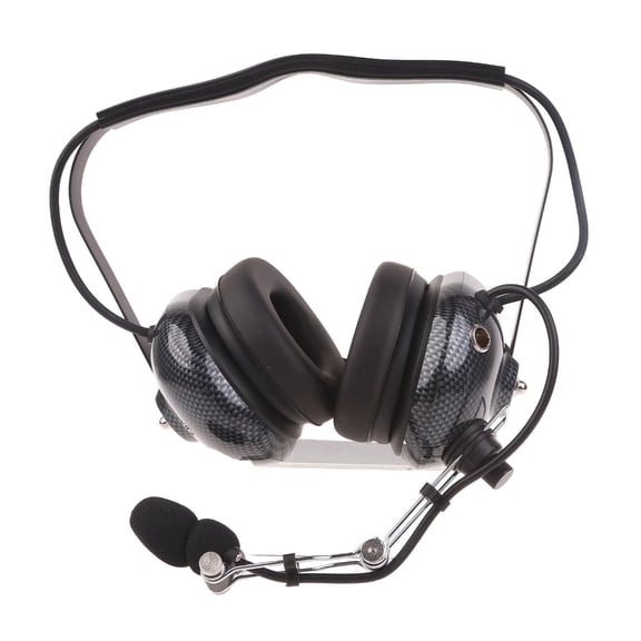 Two Way Radio Head Headset Earpiece with Dynamic Noise Reduction 2-Pin to 5-Pin Coil Cord Control Knob