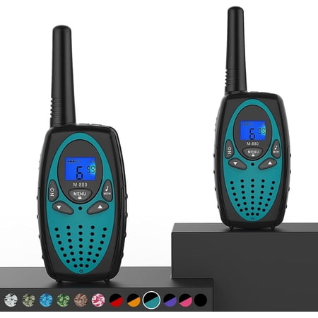 Wishouse M880 FRS Walkie Talkie FCC ID: 2ACVFM-880, Two Way Radios 22 Channels Long Range VOX Belt Clip for Adults Kids Gift (Blue 2 in 1)
