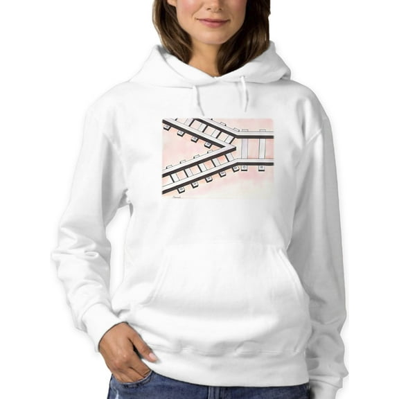 Two Way Railroad Hoodie Women's -Taher Saoud Designs