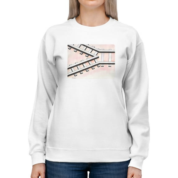 Two Way Railroad Sweatshirt Women's -Taher Saoud Designs