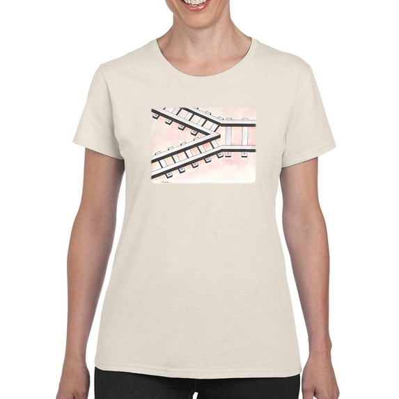 Two Way Railroad T-shirt Women's -Taher Saoud Designs
