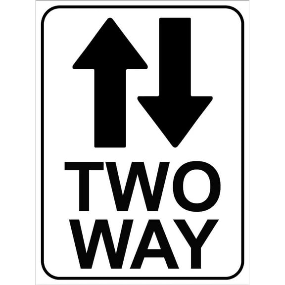 Two Way Traffic Arrows Sign Metal Tin Sign12x16 Inches Caution Danger Safety Security Warning Notice Signs