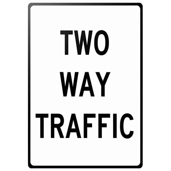 Two Way Traffic Heavy-Duty Road Sign - 8"x12" Aluminum Metal Tin Sign, Garage Street Yard Indoor Outdoor Wall Decoration