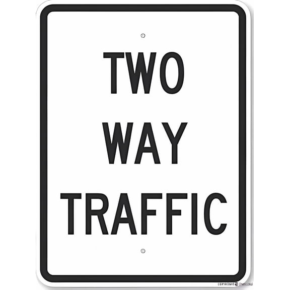 Two Way Traffic Heavy-Duty Road Sign - 8"x12" Aluminum Sign, Garage Street Yard Indoor Outdoor Wall Decoration