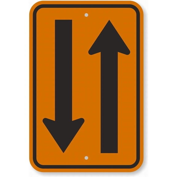 Two-Way Traffic Safety Sign 8x12 Tin Metal Signs Road Street Notice Sign Outdoor Decor Caution Signs