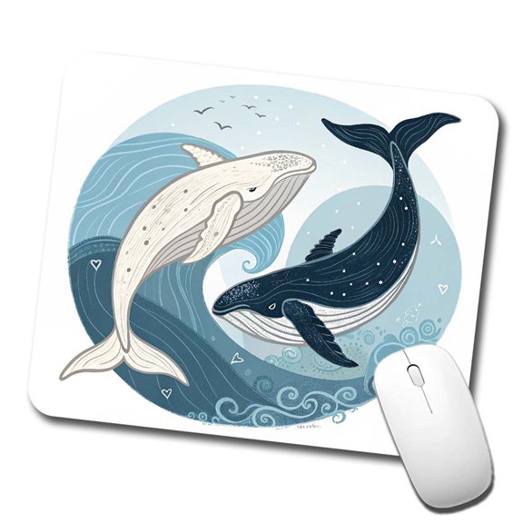 Two Whales Yin Yang Mouse Pad Low Profile Gaming Mat