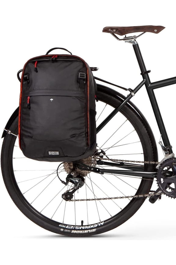 - Pannier Backpack Convertible LITE (22 Litre) - Weatherproof 2-in-1 Bike Commuting and Laptop Travel Bag, Recycled Ripstop Material, Black