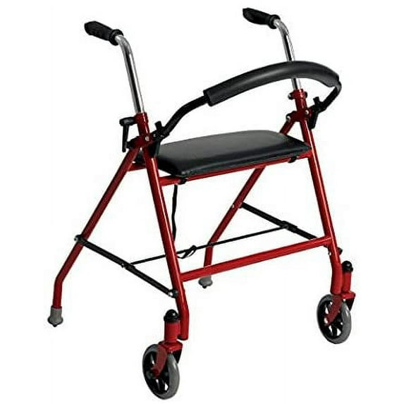 Two Wheeled Walker with Seat, Red( Pack of 2 )