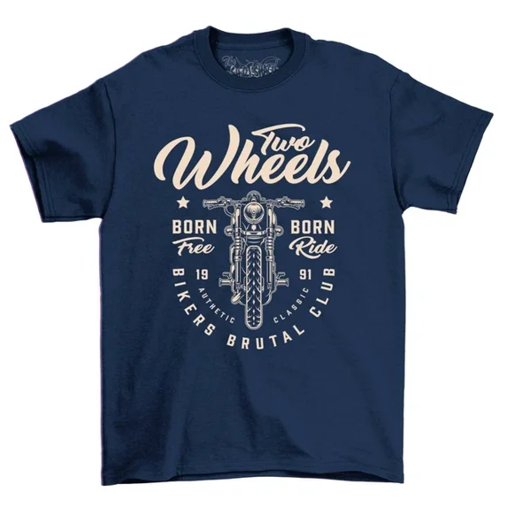 Two Wheels Bikers Brutal Club Motorcycle T-Shirt Men'S Vintage Motor Bike Shirt Unisex S-5XL Hot Trending Shirt, Vintage Birthday Gift
