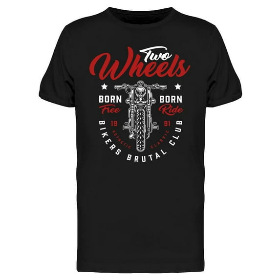 Two Wheels Motorcycle T-Shirt Men -Image by Shutterstock, Male 3X-Large