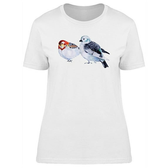 Two White Birds Painting T-Shirt Women -Image by Shutterstock, Female Small