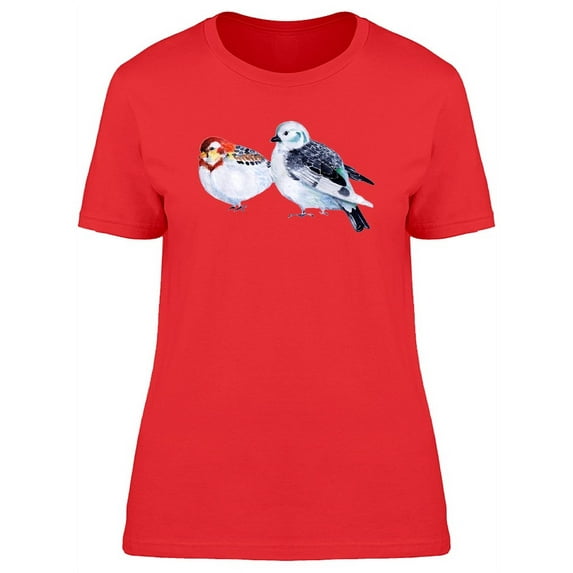 Two White Birds Painting T-Shirt Women -Image by Shutterstock, Female Small