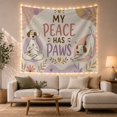 thumbnail image 1 of Two White Dogs with Brown Ears in Yoga Poses Against Pastel Backgrounds, Playful Illustration for Pet Lovers, Pet Themed Artwork Birthday Gift, Tapestry Wall Hanging for Bedroom and Living Room, 1 of 7