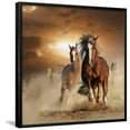 thumbnail image 1 of Two Wild Chestnut Horses Running Together in Dust, Front View, Animals Framed Art Print Wall Art by mariait Sold by Art.Com, 1 of 6