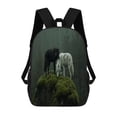 thumbnail image 1 of Two Wolves In Misty Forest Large Capacity Backpacks For Teenagers Travel Bags Casual 17In Backpack, 1 of 7
