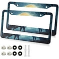 thumbnail image 1 of Two Wolves License Plate Frame, Aluminum Car Tag Frames, 2 Pack Universal Car License Plate Covers with 2 Holes and Screws Decorative, 1 of 7