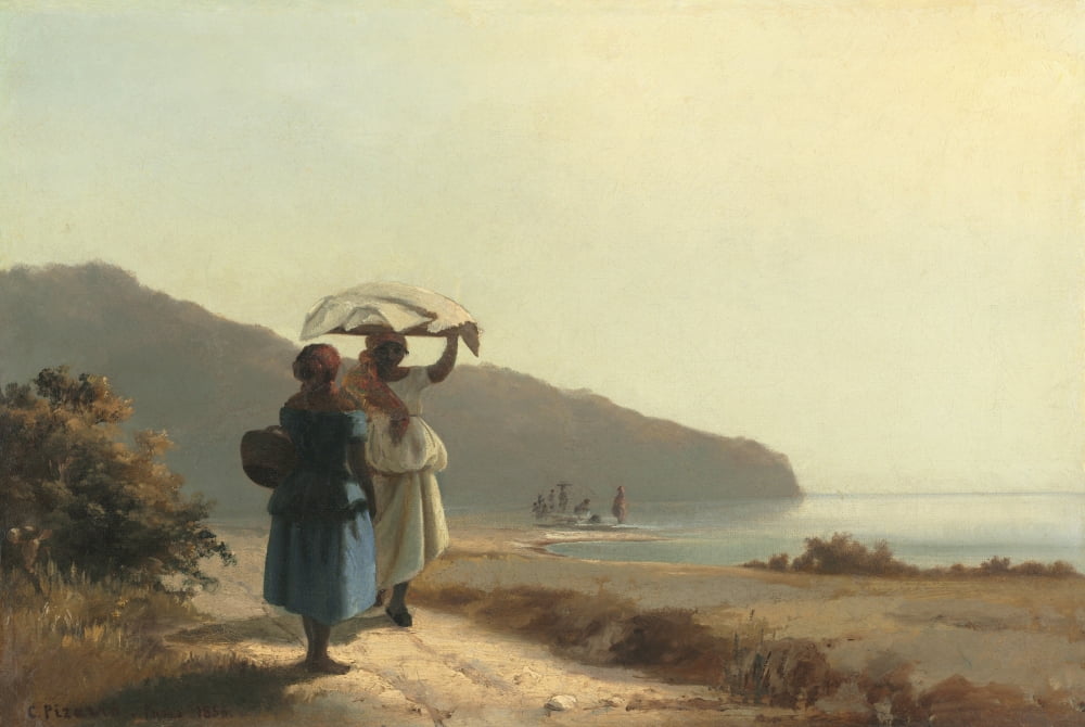 Two Women Chatting By The Sea Canvas Art - (36 x 24)